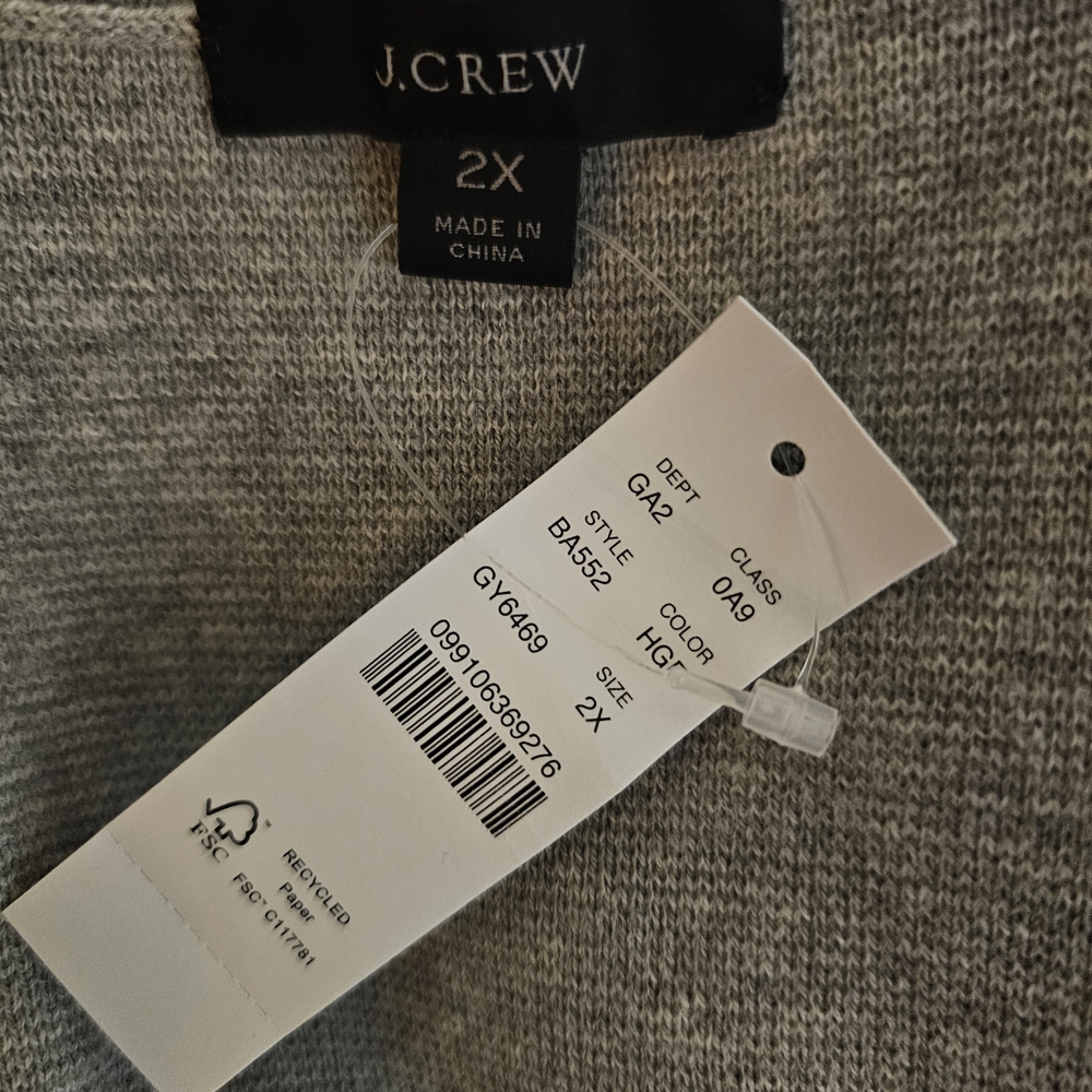 NWT J. Crew Light Gray Heavy Sweater Jacket - Picture 3 of 3